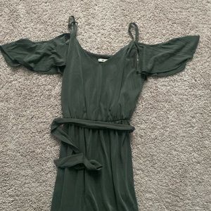 Army Green off the shoulder maxi dress